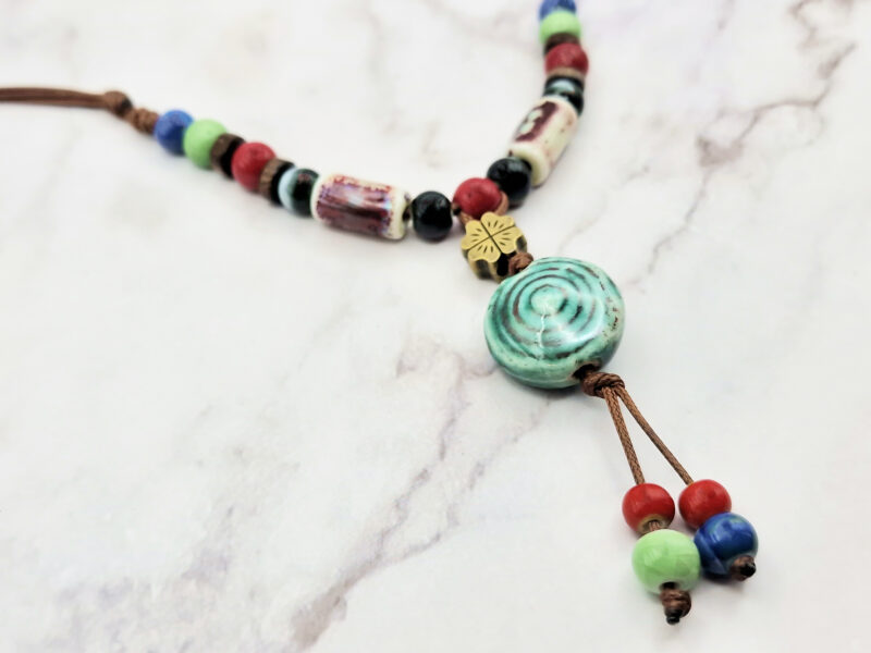 Ceramic Luck 3 Mei's Tibetan Ceramic Luck | ketting | Keramiek Mei's Tibetan Ceramic Luck | ketting | Keramiek - Afbeelding 3