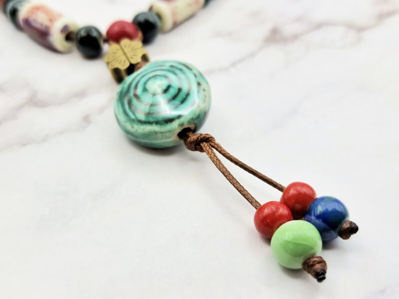 Ceramic Luck 5 Mei's Tibetan Ceramic Luck | ketting | Keramiek Mei's Tibetan Ceramic Luck | ketting | Keramiek - Afbeelding 5
