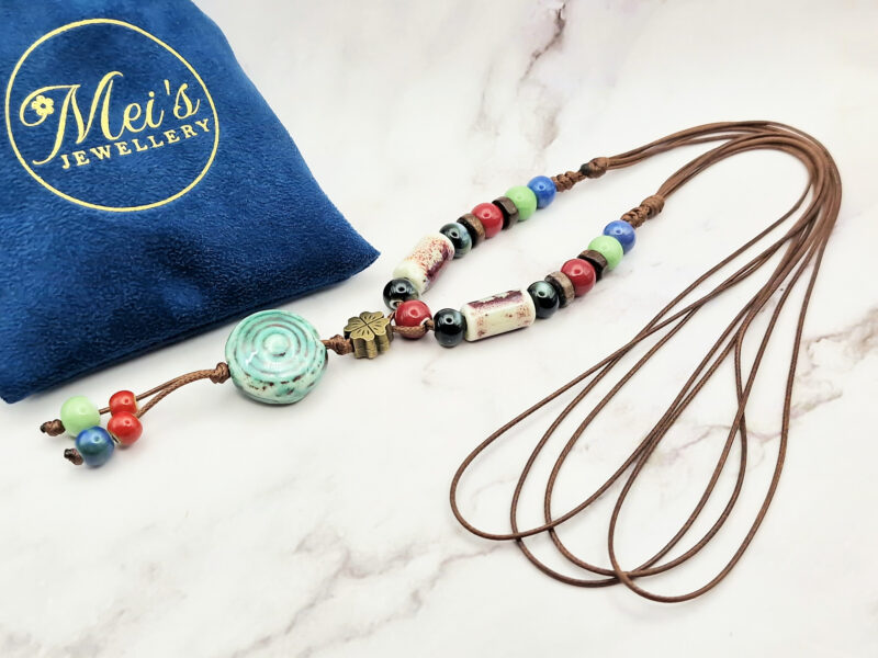 Ceramic Luck 6 Mei's Tibetan Ceramic Luck | ketting | Keramiek Mei's Tibetan Ceramic Luck | ketting | Keramiek - Afbeelding 6