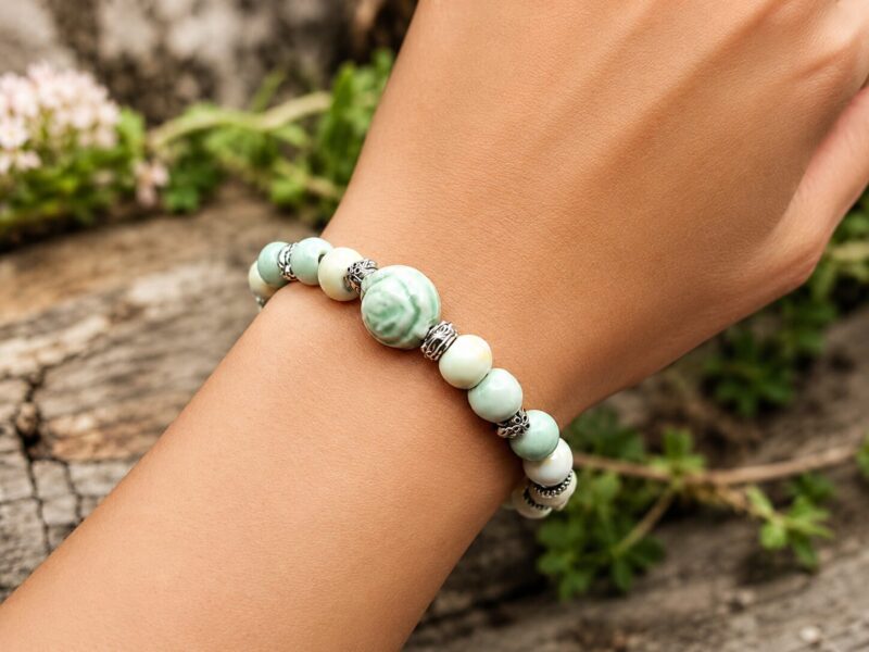 Pastel Bloom 2 Mei's Tibetan Pastel Bloom | armband | Keramiek Mei's Tibetan Pastel Bloom | armband | Keramiek - Afbeelding 2