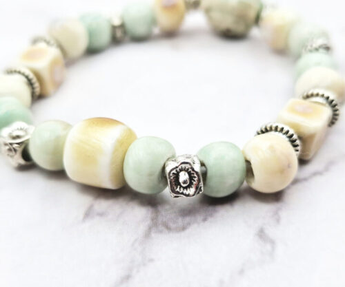 Pastel Bloom 4 Mei's Tibetan Pastel Bloom | armband | Keramiek Mei’s Tibetan Pastel Bloom armband van keramiek
