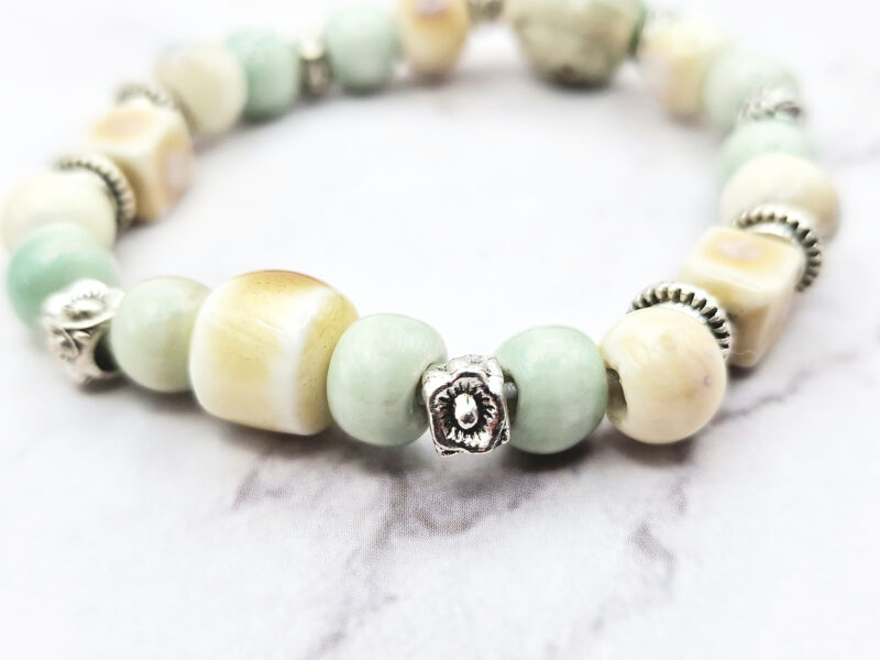Pastel Bloom 4 Mei's Tibetan Pastel Bloom | armband | Keramiek Mei's Tibetan Pastel Bloom | armband | Keramiek - Afbeelding 4