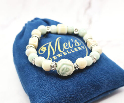 Pastel Bloom 5 Mei's Tibetan Pastel Bloom | armband | Keramiek Mei’s Tibetan Pastel Bloom armband van keramiek