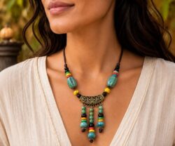Alternative view of Mei's Tibetan Rainbow Ceramic | ketting | Keramiek