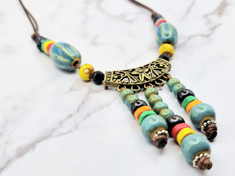Rainbow Ceramic 3 Mei's Tibetan Rainbow Ceramic | ketting | Keramiek Mei's Tibetan Rainbow Ceramic | ketting | Keramiek - Afbeelding 3
