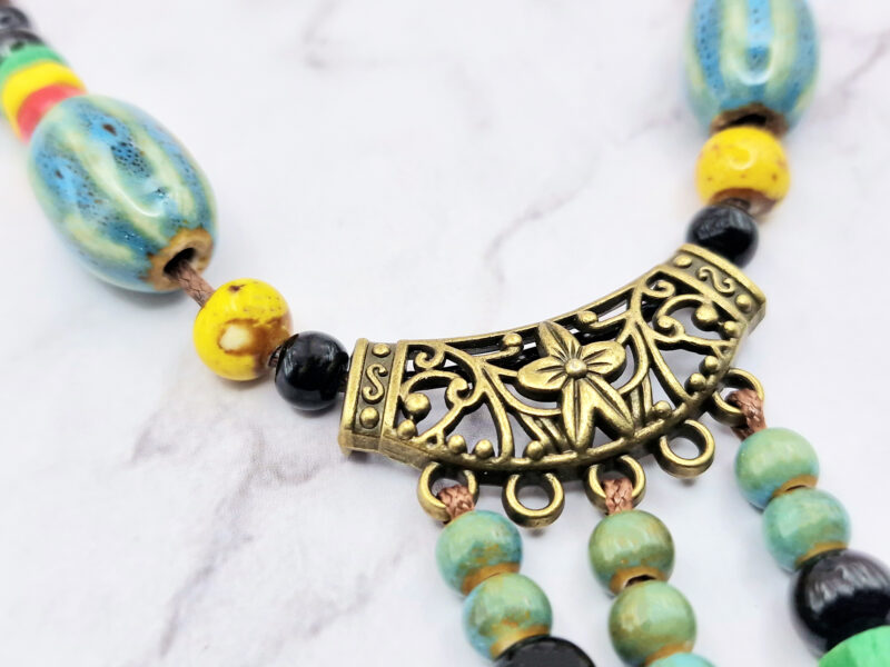 Rainbow Ceramic 4 Mei's Tibetan Rainbow Ceramic | ketting | Keramiek Mei's Tibetan Rainbow Ceramic | ketting | Keramiek - Afbeelding 4