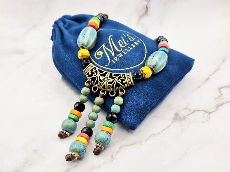 Rainbow Ceramic 6 Mei's Tibetan Rainbow Ceramic | ketting | Keramiek Mei's Tibetan Rainbow Ceramic | ketting | Keramiek - Afbeelding 6