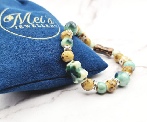 Wild Ceramic 5 Mei's Tibetan Wild Ceramic | armband | Keramiek Mei’s Tibetan Wild Ceramic armband van keramiek