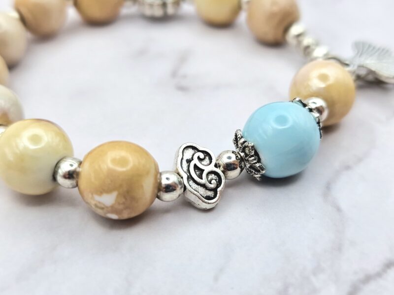 Sandy Lotus 4 Mei's Tibetan Sandy Lotus | armband | Keramiek Mei's Tibetan Sandy Lotus | armband | Keramiek - Afbeelding 4