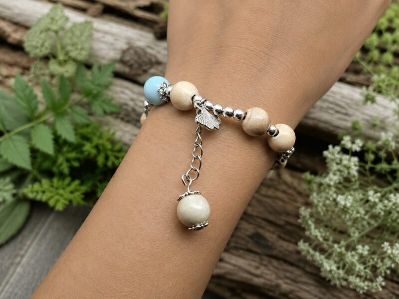 Sandy Lotus sierfoto Mei's Tibetan Sandy Lotus | armband | Keramiek Mei's Tibetan Sandy Lotus | armband | Keramiek - Afbeelding 2
