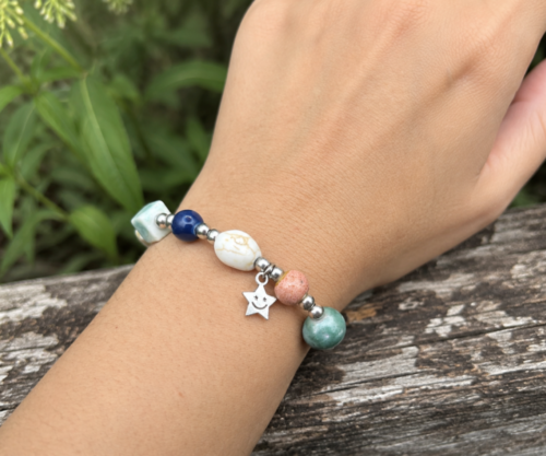 Alternative view of Mei's Tibetan Cosmic Joy | armband | Keramiek