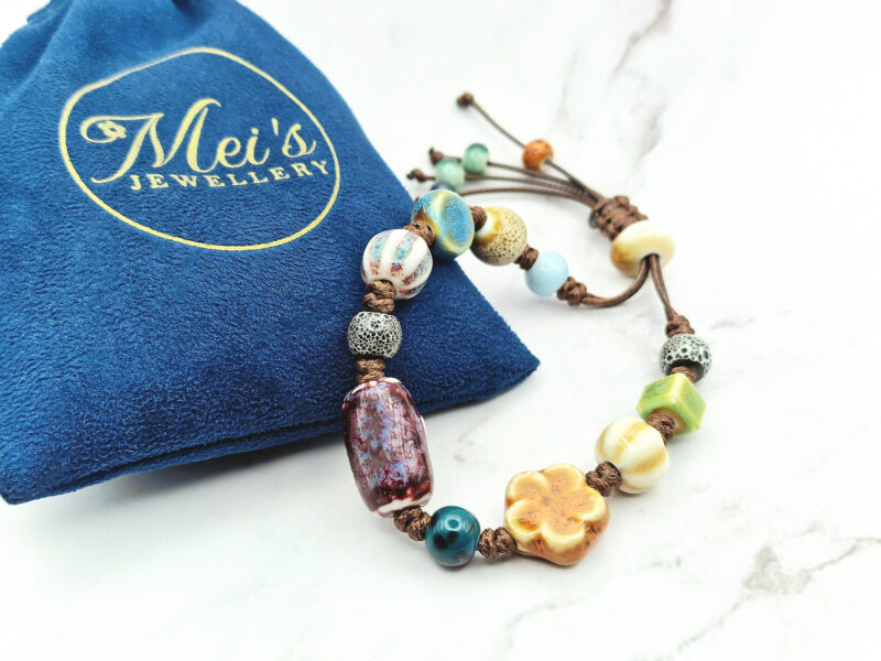 Autumn Bloom 8 Mei's Tibetan Autumn Bloom | armband | Keramiek Mei's Tibetan Autumn Bloom | armband | Keramiek - Afbeelding 8