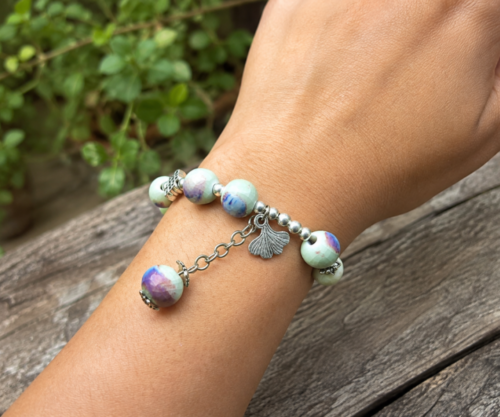 Alternative view of Mei's Tibetan Misty Lotus | armband | Keramiek